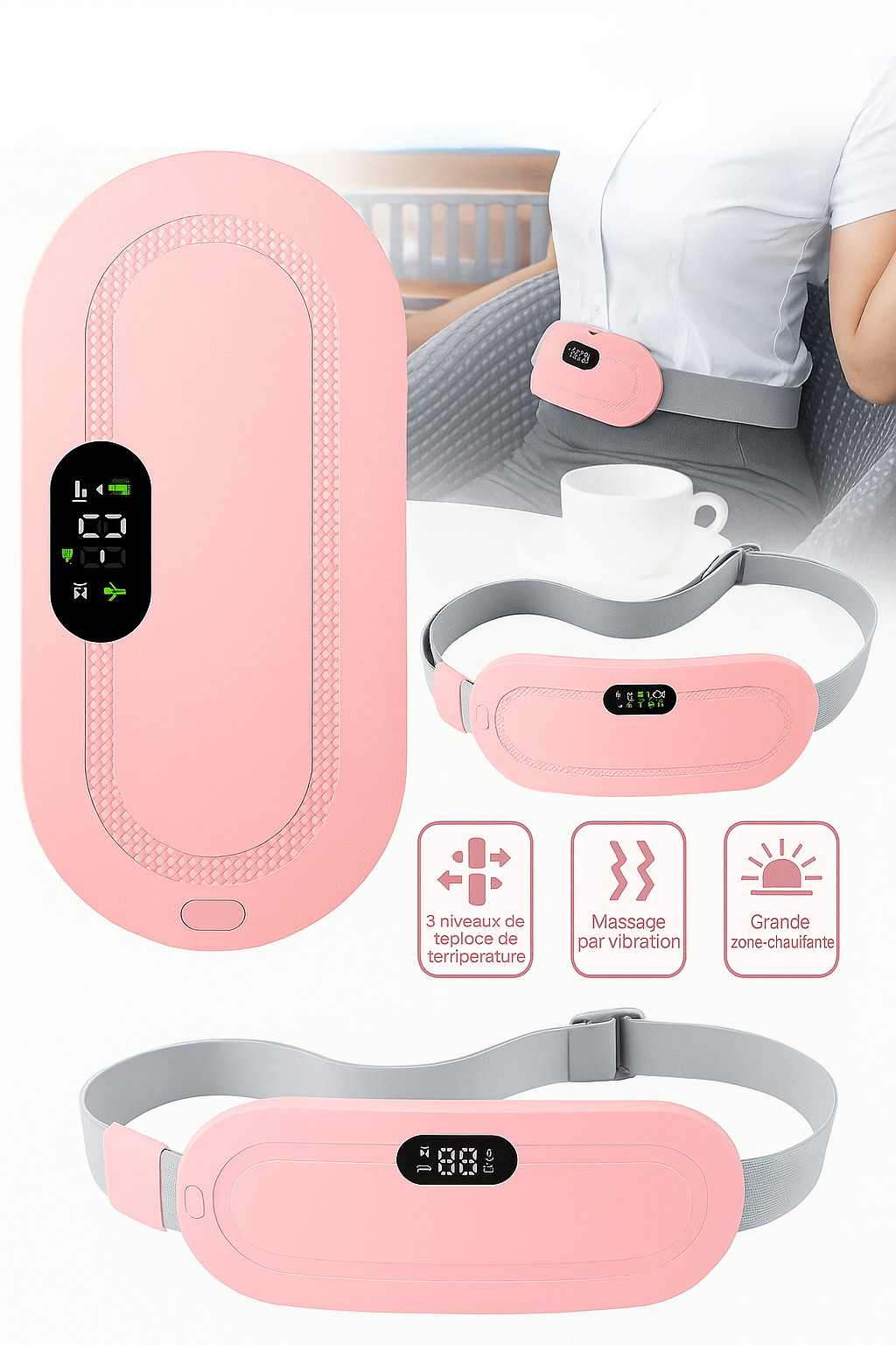 Ohio Eur Abdominal À Coussin Chauffant Menstruel, Appareil De Massage Par Vibration De La Taille, Ceinture De Palais Chaude, Période Des Crampes, Instituts Photo, Dortoir