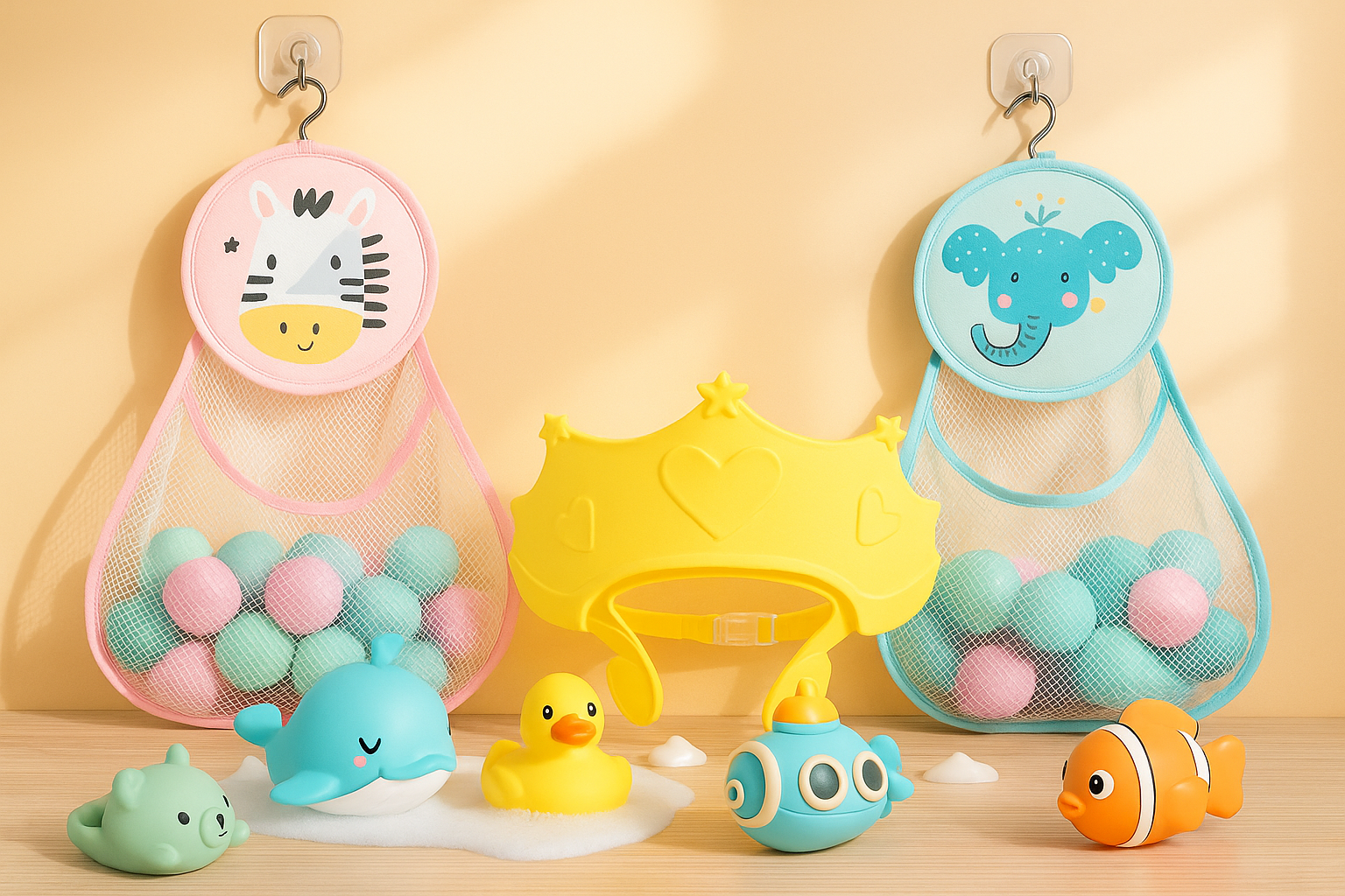 Filet de Rangement Mural pour Jouets de Bain