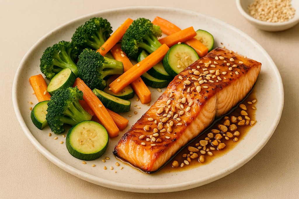 Recette healthy : saumon tendre et légumes vapeur, repas léger